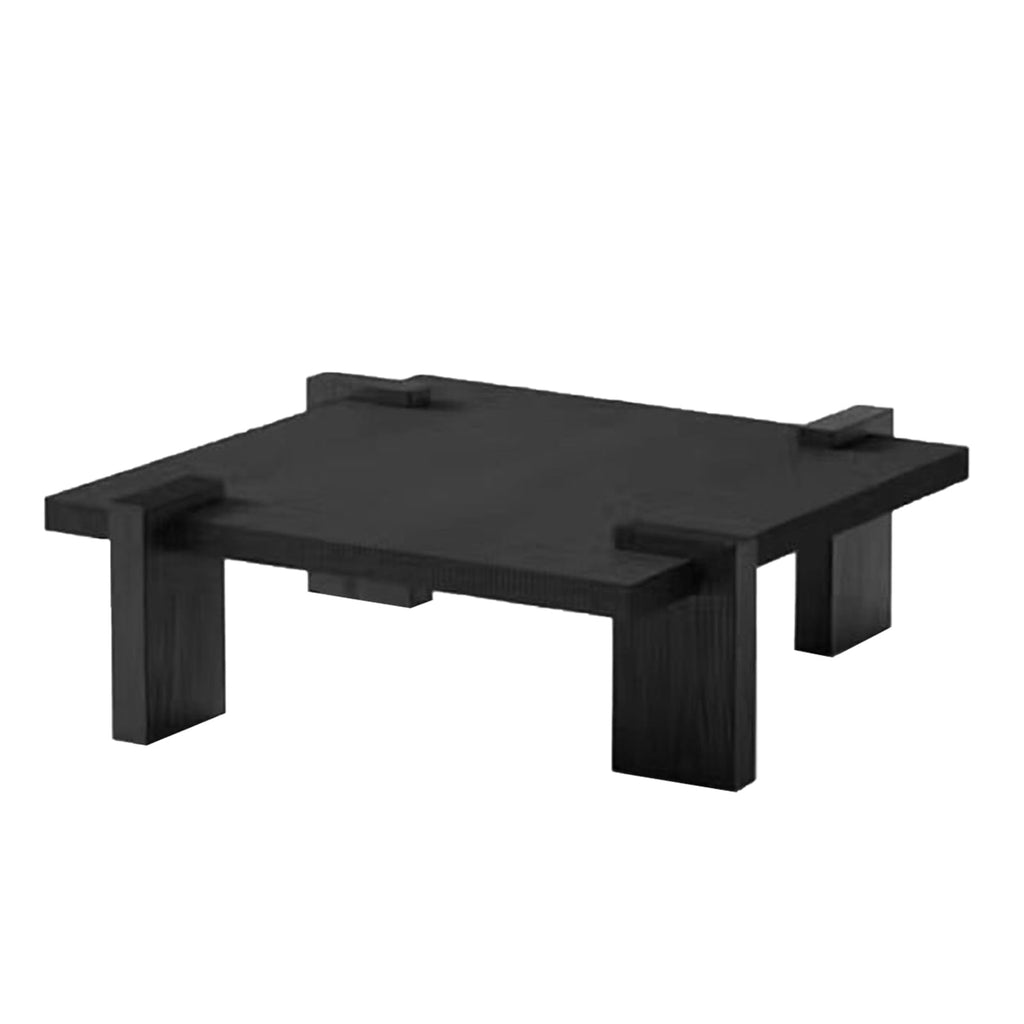 Japanese Tea Table Low Table Solid Wood Low Floor Table Modern Coffee Table for Living Room Dining Room Office Tatami Home Decoration,Natural-31.5" x 31.5" x 14.6"