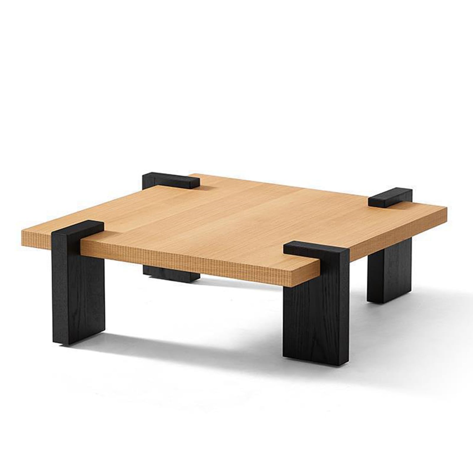 Japanese Tea Table Low Table Solid Wood Low Floor Table Modern Coffee Table for Living Room Dining Room Office Tatami Home Decoration,Natural-31.5" x 31.5" x 14.6"