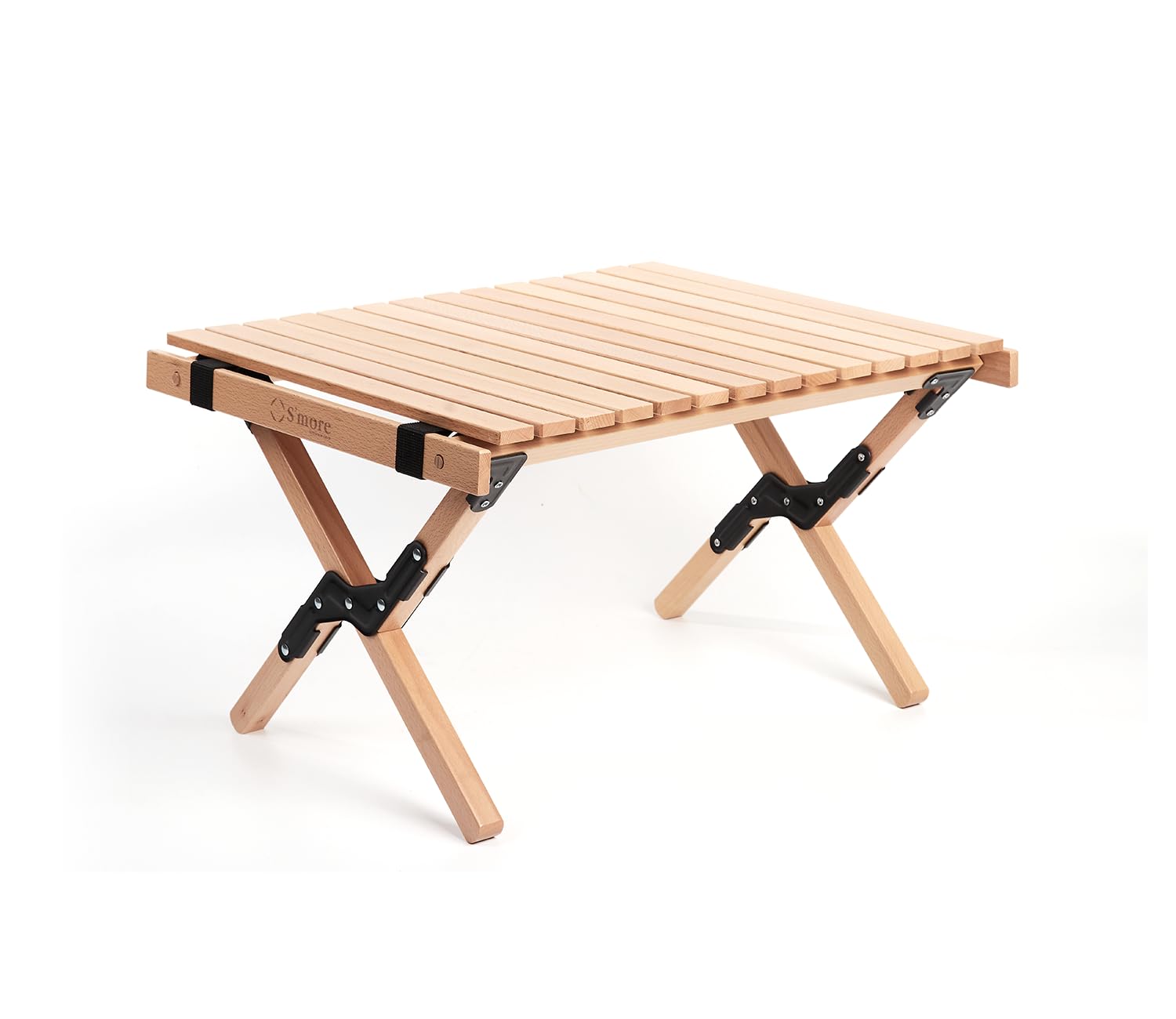 S'more Folding Picnic Table, Portable Camping Table with Carry Bag, Wood Outdoor Table for Picnic, Camping, Travel, Party, Beach, Garden, Patio, gailgating, BBQ,Easy to Assembly (M Size-90cm)