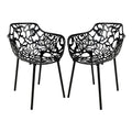 LeisureMod Forest Dining Arm Chair, Aluminum Indoor and Outdoor Stackable Patio Accent Chair for Dining Room, Living Room, and Poolside Devon Collection