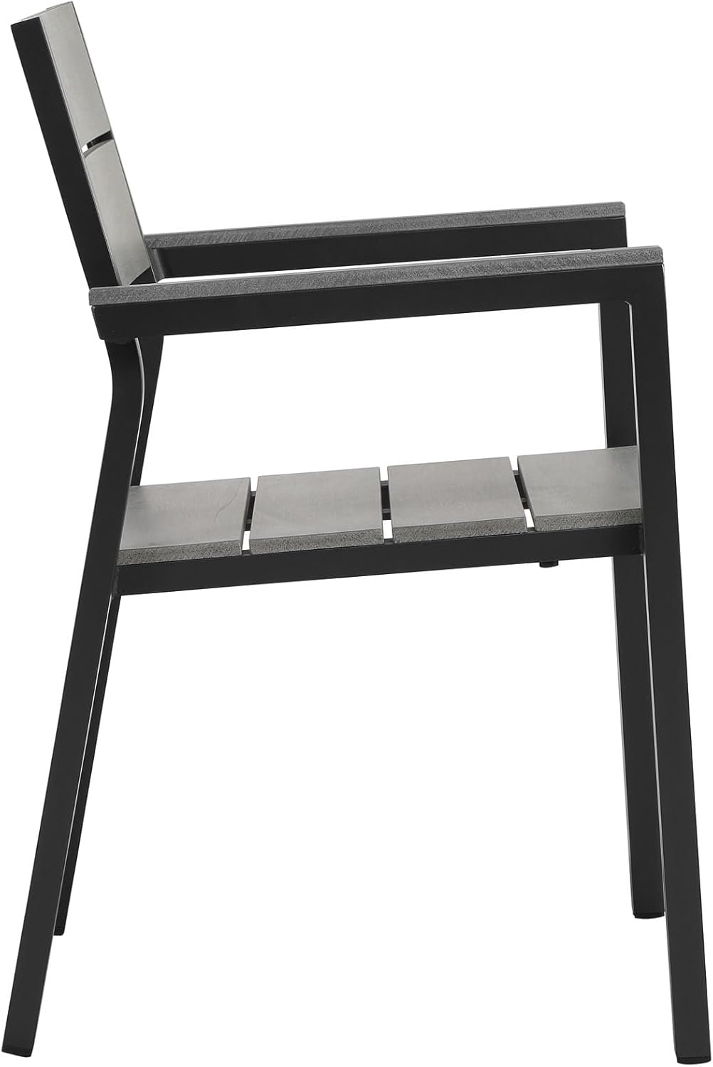 Modway Maine Aluminum Outdoor Patio Two Arm Chairs in Brown Gray