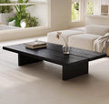47" Rectangular Walnut Grain Coffee Table - Minimalist Modern Coffee Tables for Living Room, Japanese Tea Table, Low Profile Center Table for Home & Office (Brown)