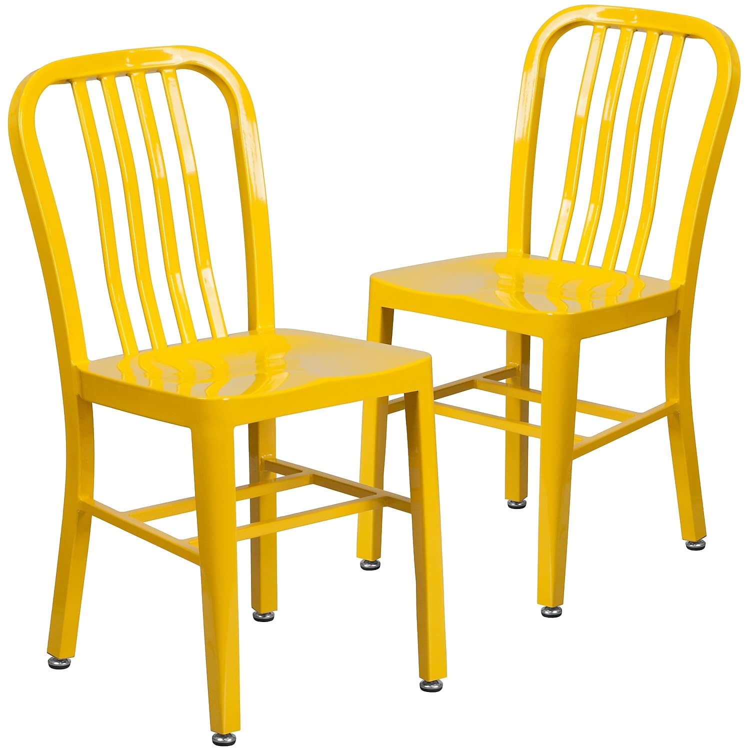 Flash Furniture Commercial Grade Silver Metal Indoor-Outdoor Chair