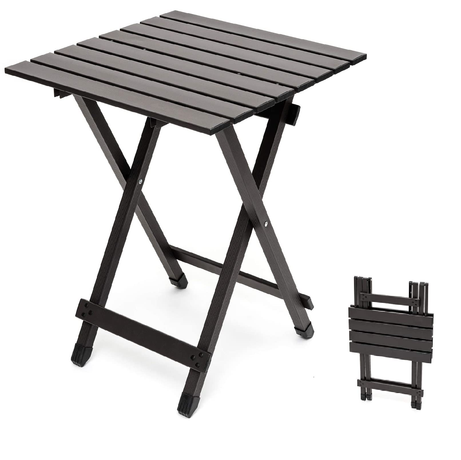 SUNNYFEEL 3 in 1 Folding Camping Table, Stool, and Footrest, Lightweight Portable up to 300 LBS, Easy to Carry for Beach, Fishing, Trip, Picnic, Lawn, Concert Outdoor