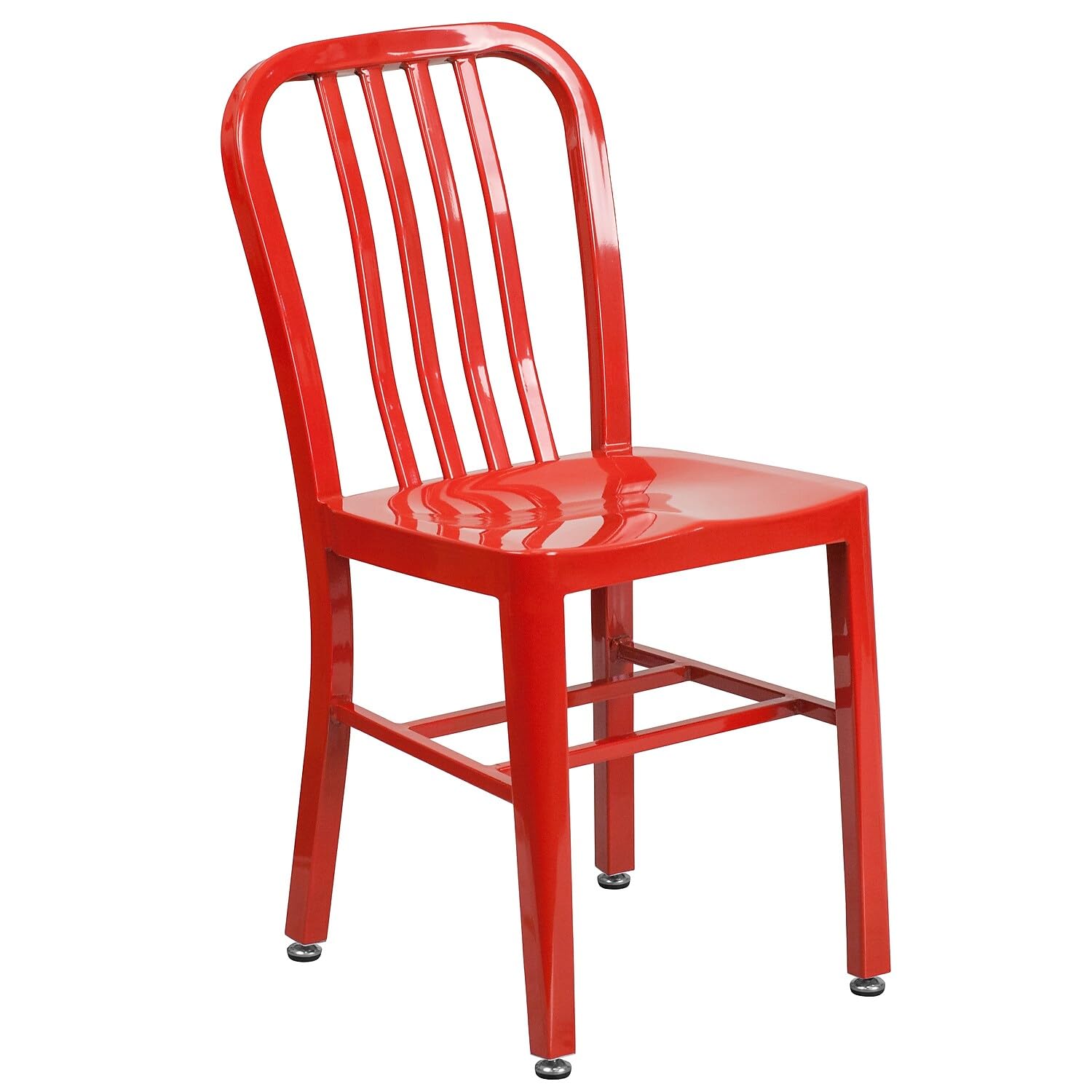 Flash Furniture Commercial Grade Silver Metal Indoor-Outdoor Chair