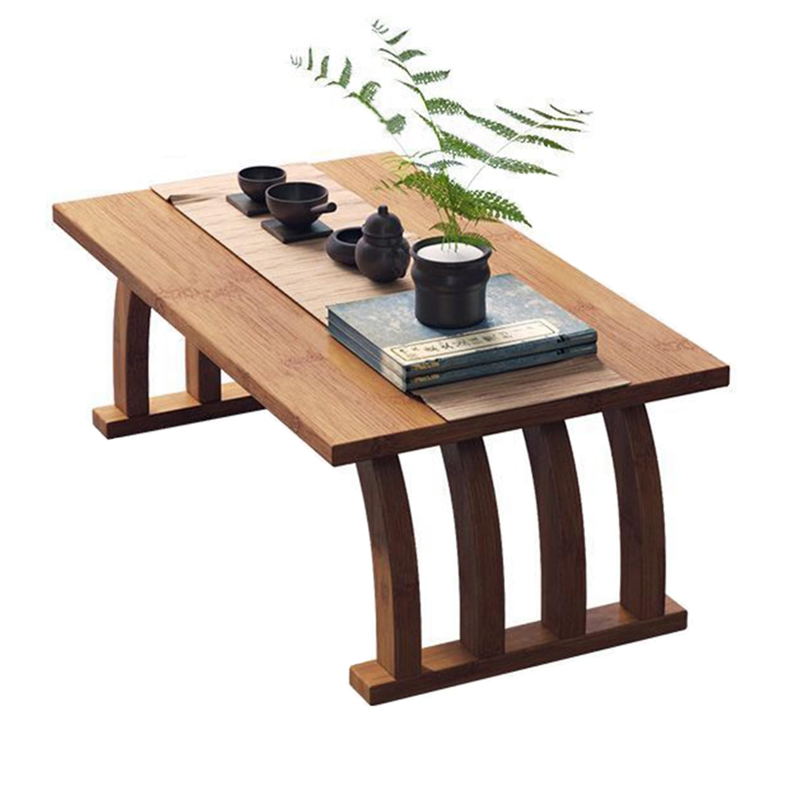 Bamboo Japanese Floor Table,Small Coffee Table & Tea Table, Altar Table for Meditation,Low Table for Sitting on The Floor,Tatami Table for Bedroom Home Living Room(60cm(23.6in), with Drawers)