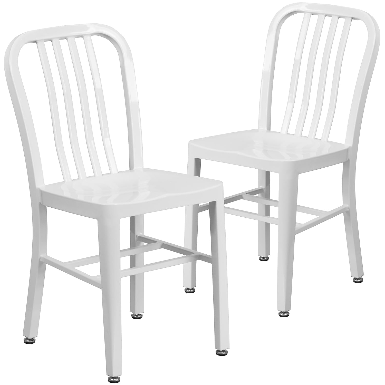Flash Furniture Commercial Grade Silver Metal Indoor-Outdoor Chair