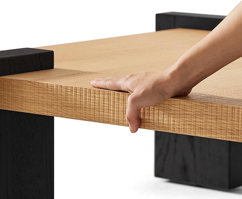 Japanese Tea Table Low Table Solid Wood Low Floor Table Modern Coffee Table for Living Room Dining Room Office Tatami Home Decoration,Natural-31.5" x 31.5" x 14.6"