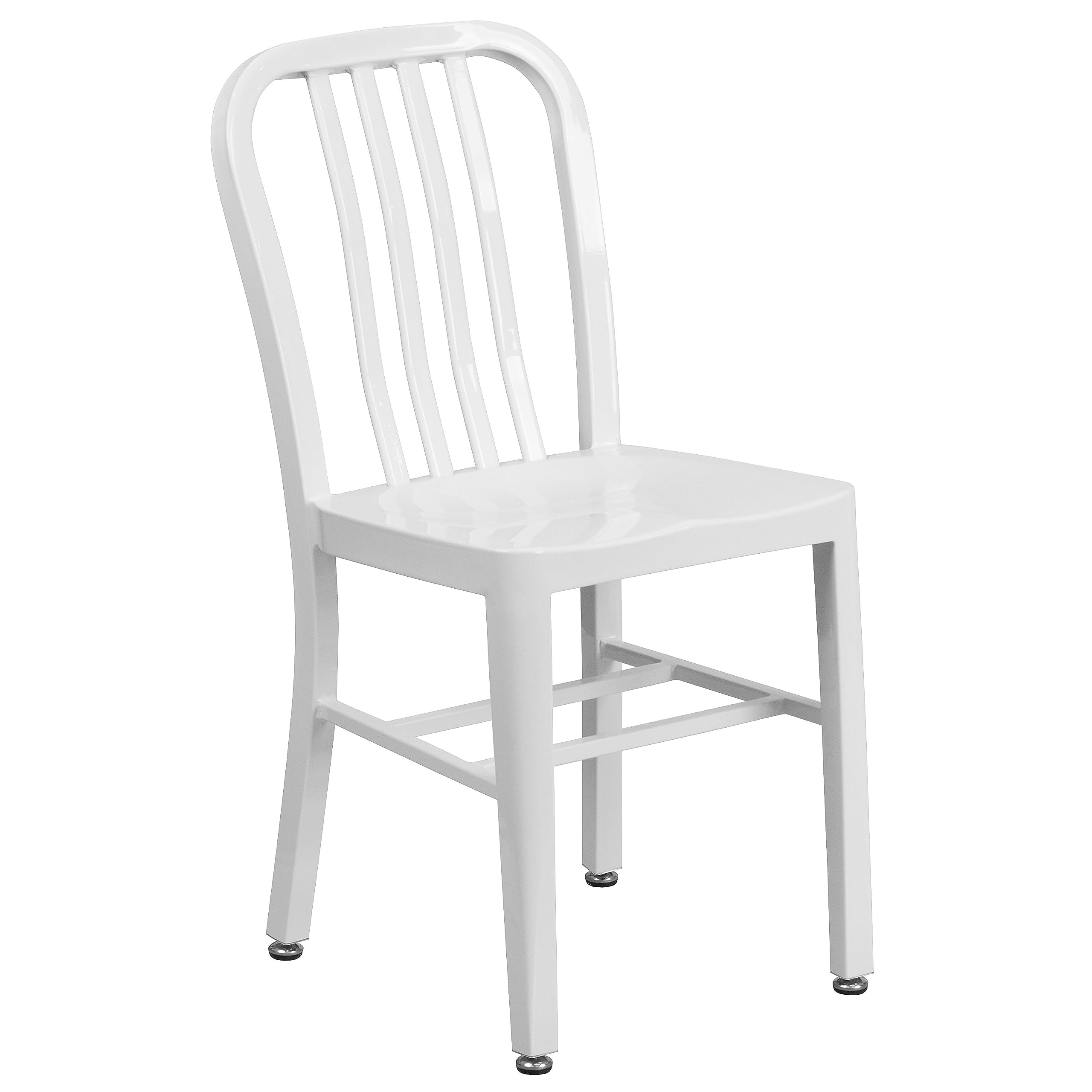 Flash Furniture Commercial Grade Silver Metal Indoor-Outdoor Chair