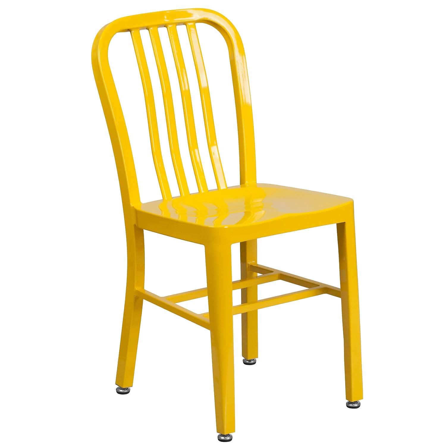 Flash Furniture Commercial Grade Silver Metal Indoor-Outdoor Chair