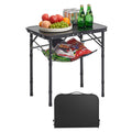 VEVOR Folding Camping Table, Adjustable Height Aluminum MDF Outdoor Portable Lightweight, for Cooking, Beach, Picnic, Travel, 24 x 16 inch