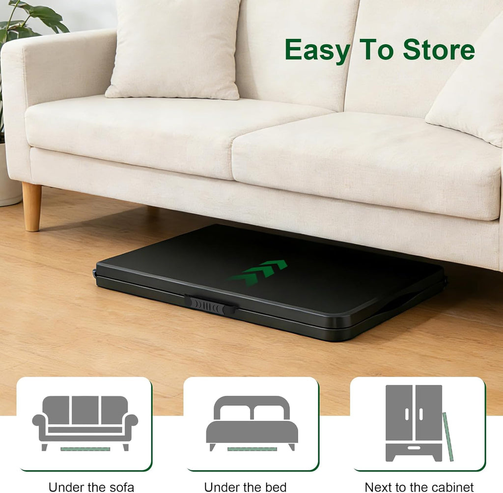 6FT Black Folding Table for Outdoor, 6 Foot Picnic Tables No Assembly Required Portable, Black Foldable Table for Camping, Parties, Meeting, Events, Wedding, BBQ, with Carrying Handle