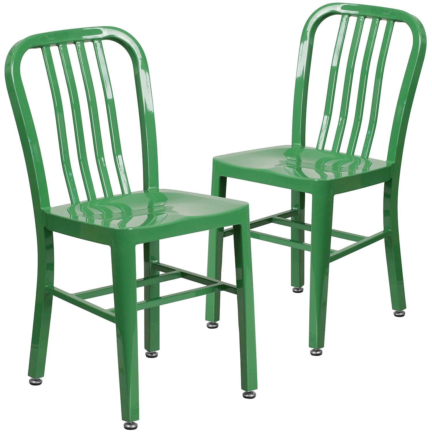 Flash Furniture Commercial Grade Silver Metal Indoor-Outdoor Chair