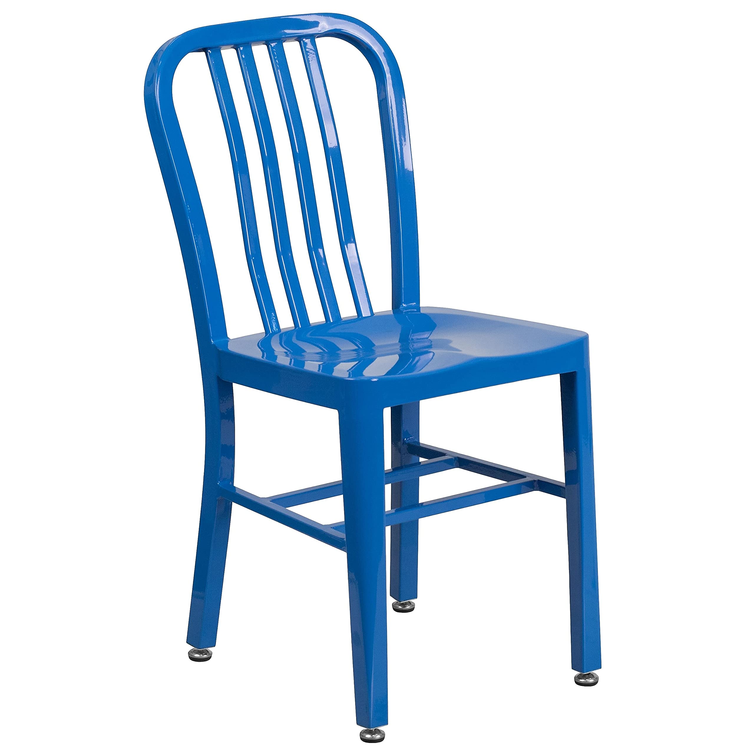 Flash Furniture Commercial Grade Silver Metal Indoor-Outdoor Chair