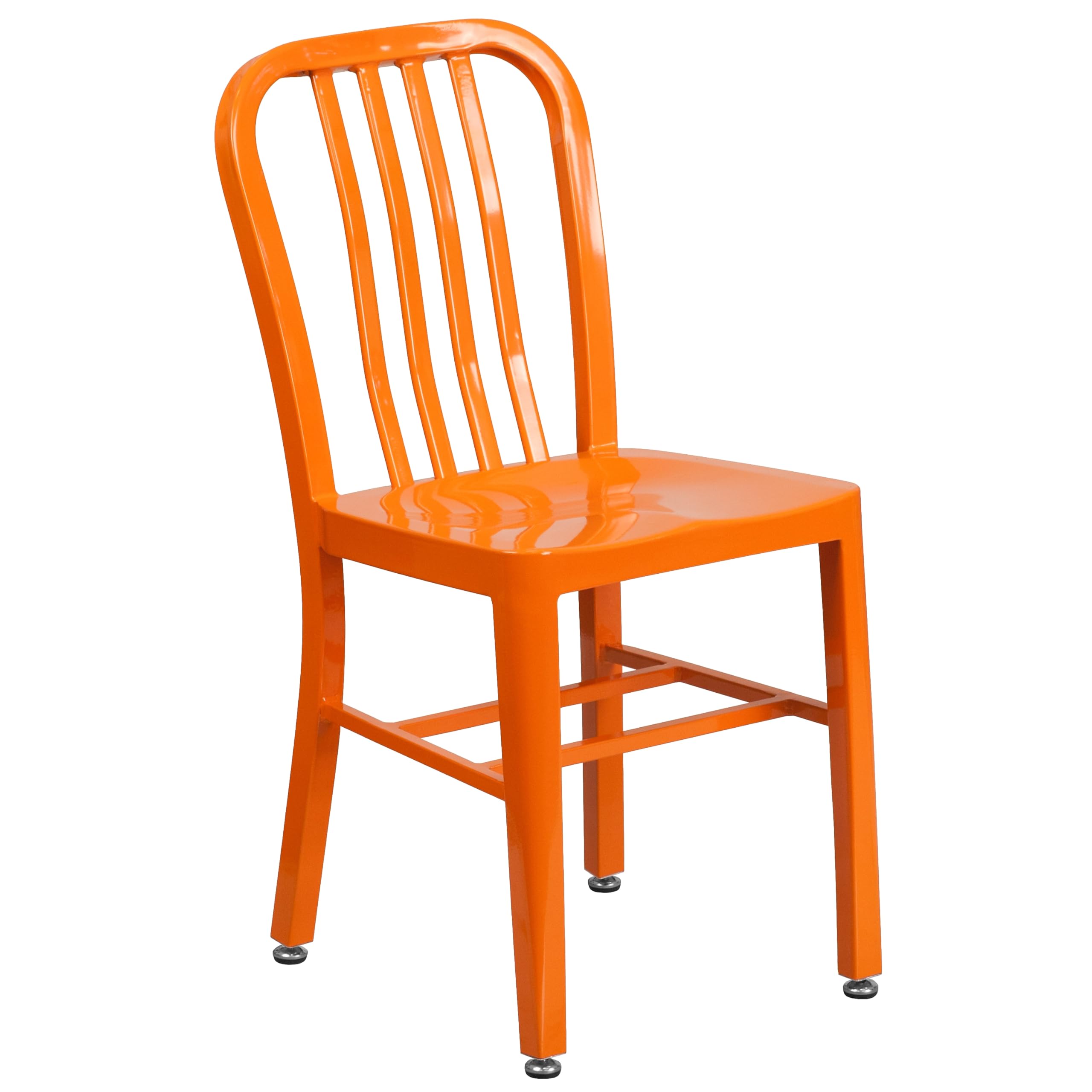 Flash Furniture Commercial Grade Silver Metal Indoor-Outdoor Chair
