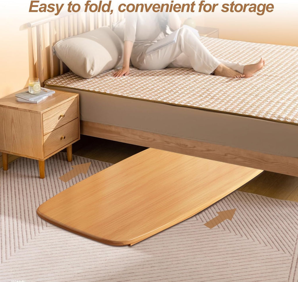 Japanese Floor Table Folding Bamboo Wood Coffee Table,Tatami Table for Sitting on The Floor Japanese Style Low Table (Original Wood, 31.49 * 15.74 * 13.78Inch)