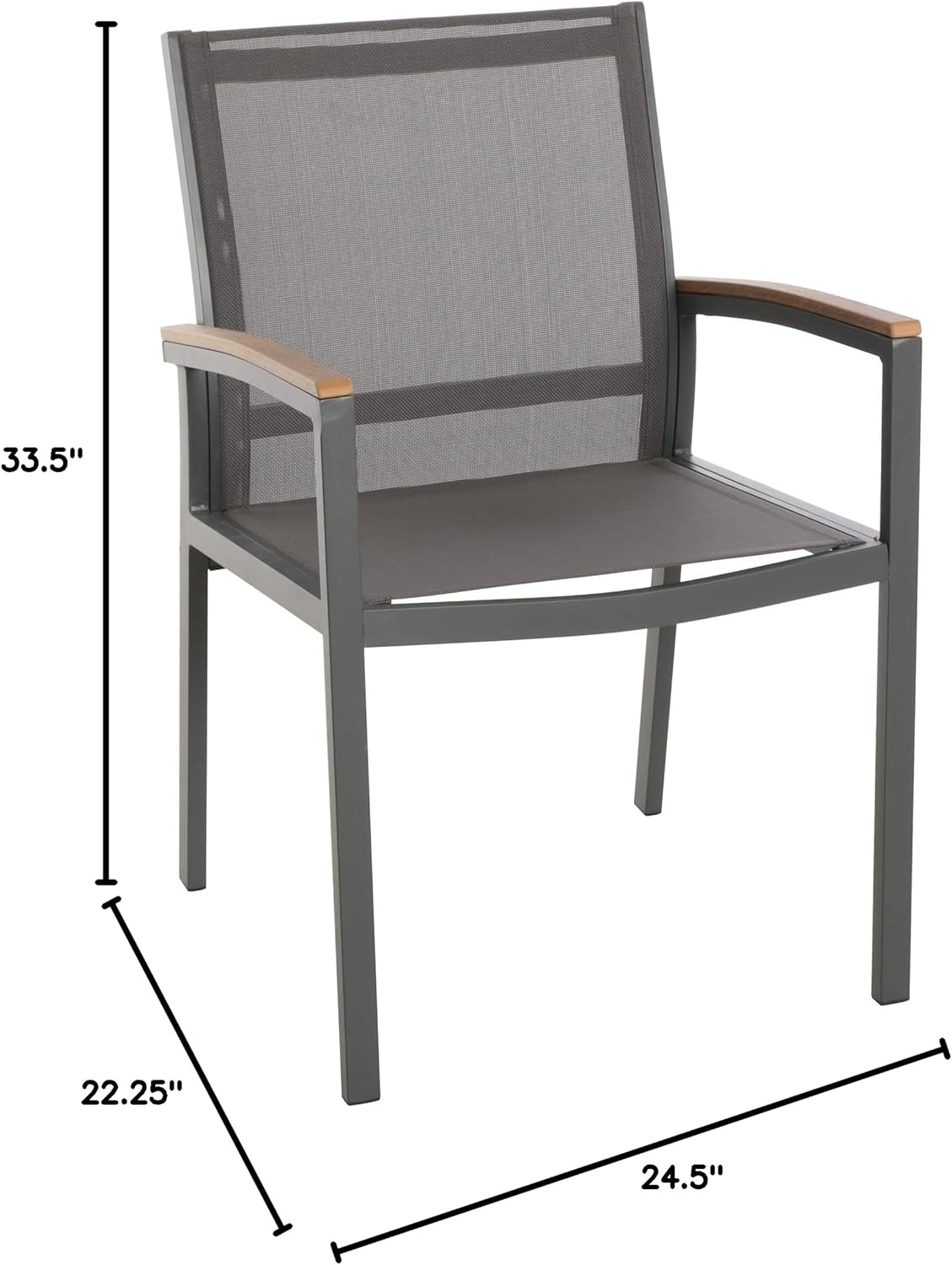 Christopher Knight Home Emma Outdoor Mesh and Aluminum Frame Dining Chair (Set of 2), Gray