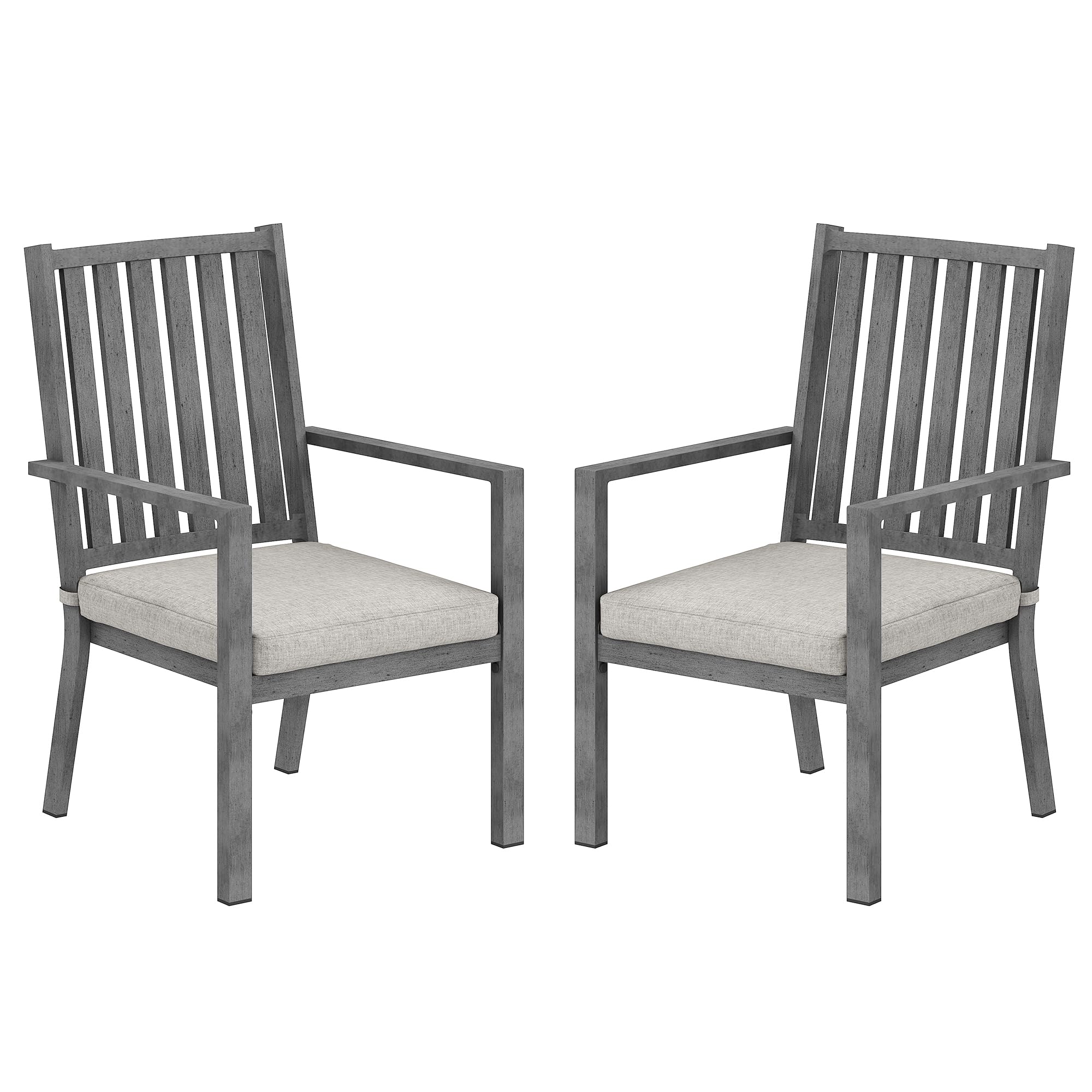 FansaFurn Patio Dining Chairs Set of 4, Aluminum Outdoor Patio Chairs with Waterproof Cushions, Metal Outdoor Patio Furniture Set for Porch, Balcony, Deck, Backyard, Brown