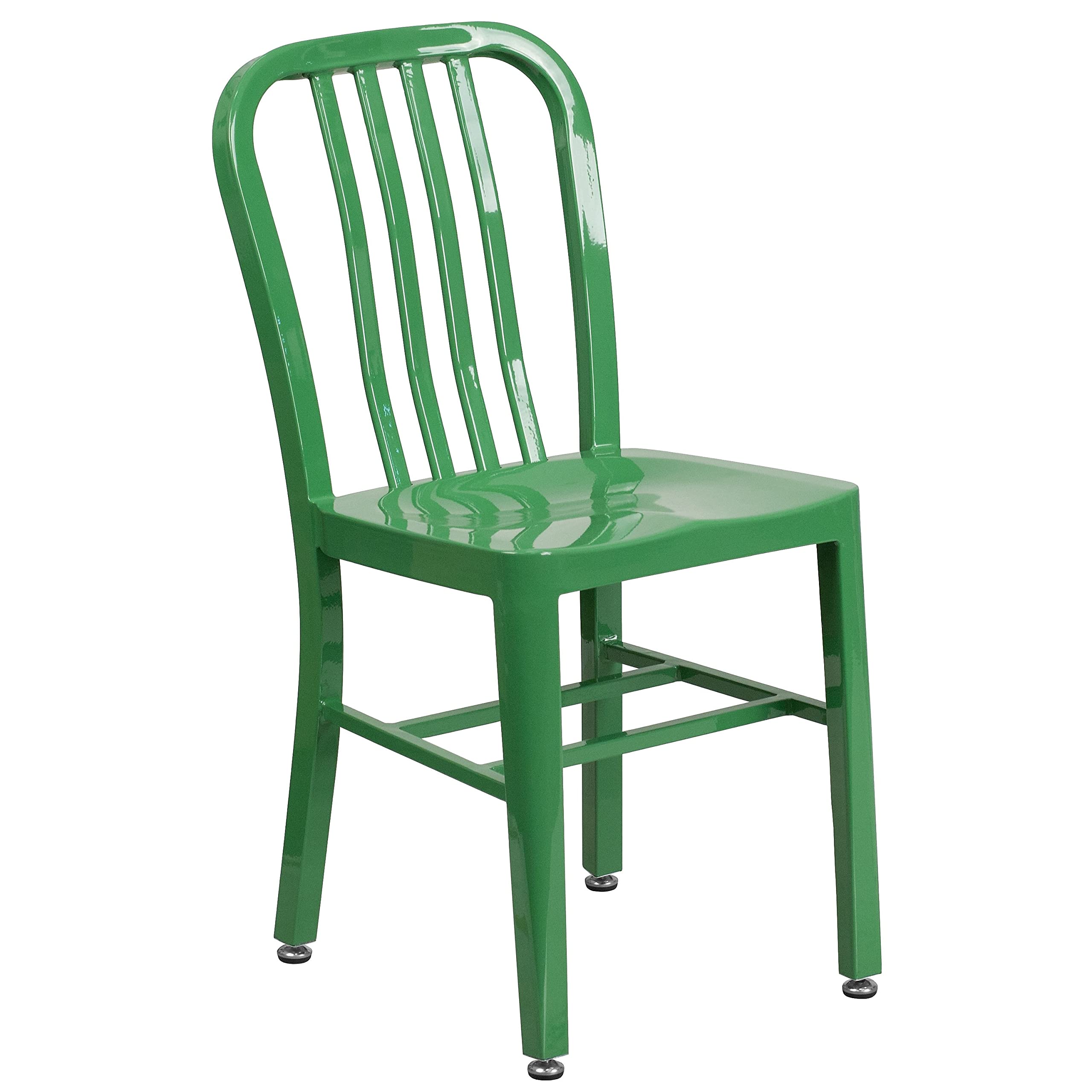 Flash Furniture Commercial Grade Silver Metal Indoor-Outdoor Chair