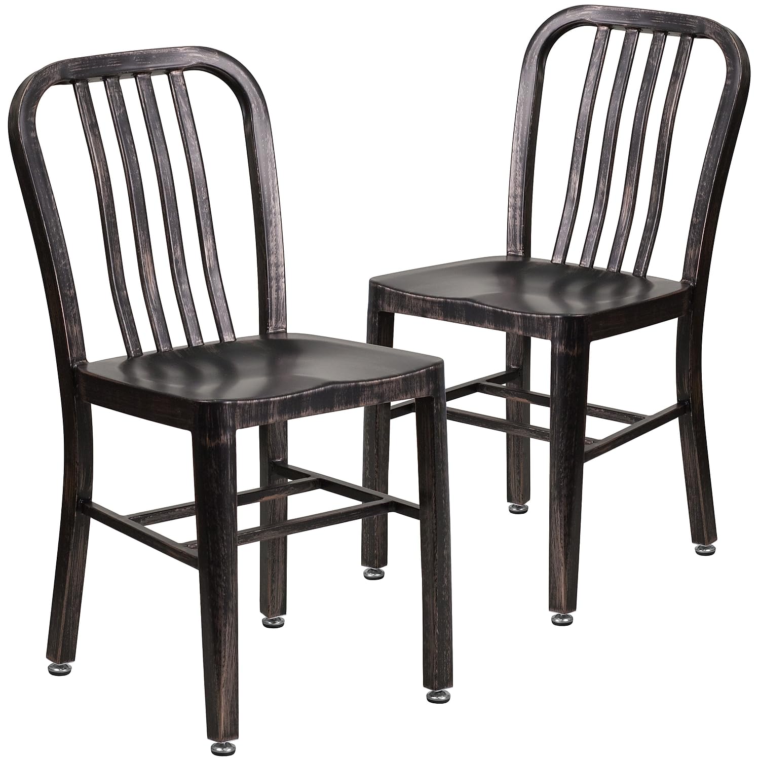 Flash Furniture Commercial Grade Silver Metal Indoor-Outdoor Chair