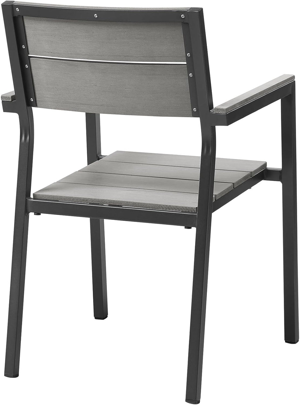 Modway Maine Aluminum Outdoor Patio Two Arm Chairs in Brown Gray