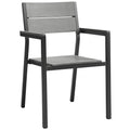 Modway Maine Aluminum Outdoor Patio Arm Chair in White Light Gray