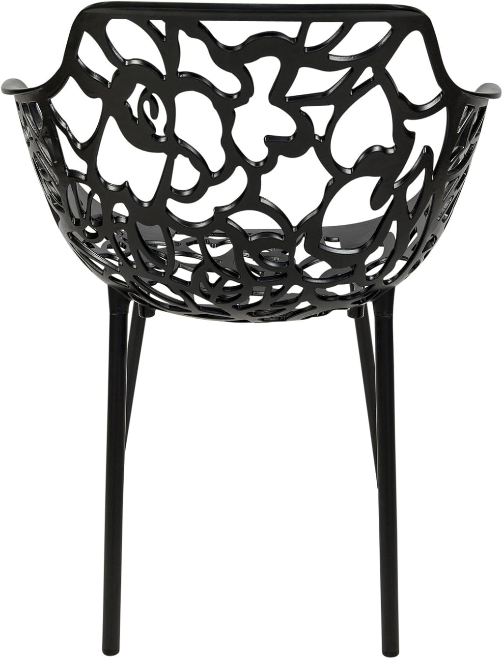 LeisureMod Forest Dining Arm Chair, Aluminum Indoor and Outdoor Stackable Patio Accent Chair for Dining Room, Living Room, and Poolside Devon Collection