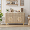 47.3" Modern Buffet Cabinet with Storage, Kitchen Sideboard Buffet with 2 Door & 3 Drawers, Fluted Caffee Bar Storage Cabinet for Dining Room, Living Room, Entryway, Natural Oak