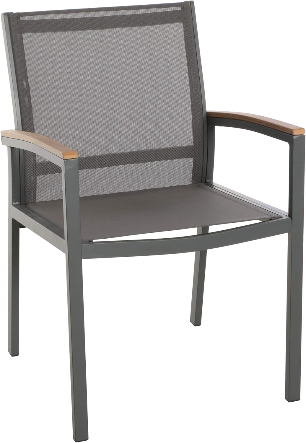 Christopher Knight Home Emma Outdoor Mesh and Aluminum Frame Dining Chair (Set of 2), Gray