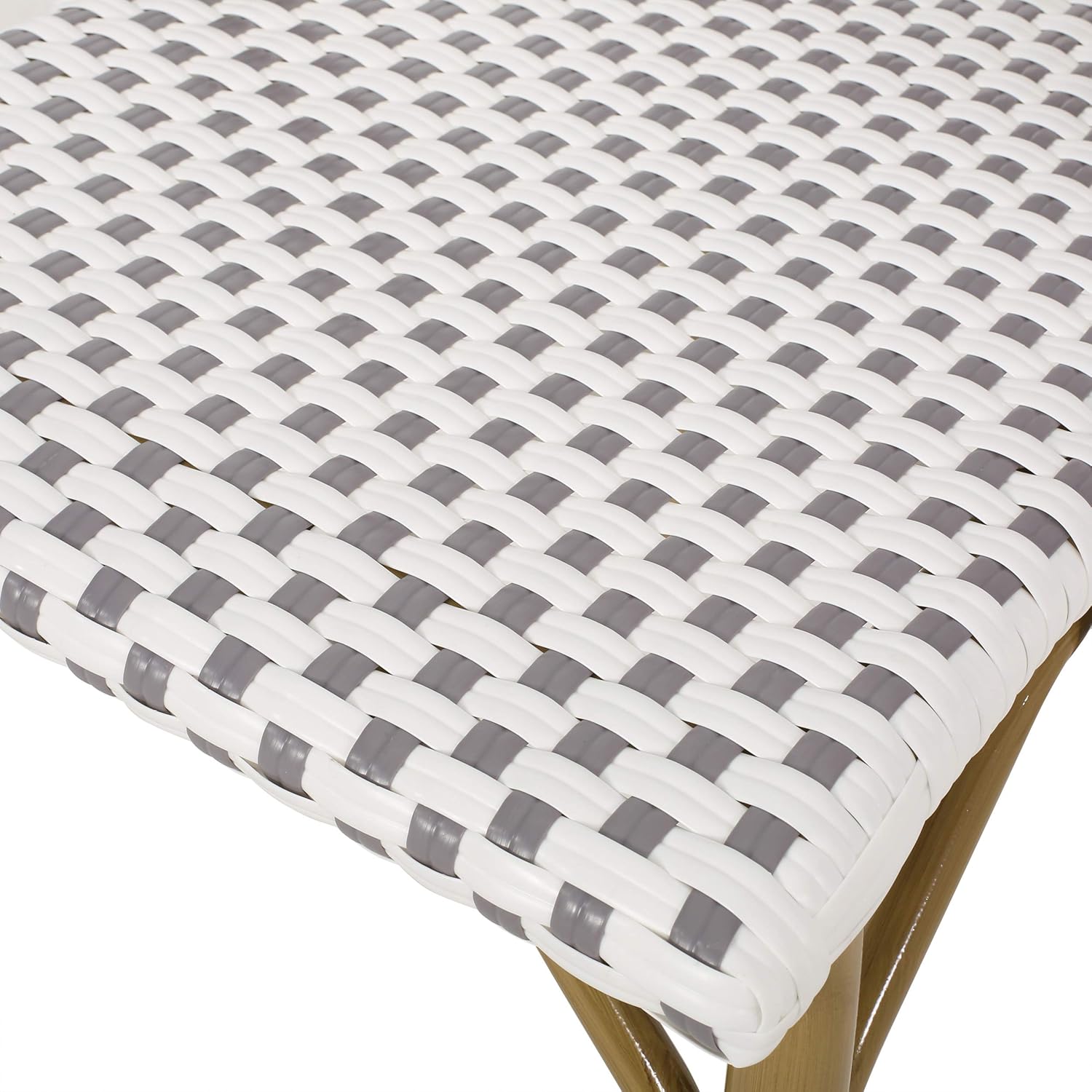 Christopher Knight Home Philomena Outdoor French Bistro Chair (Set of 2), Gray + White + Bamboo Print Finish