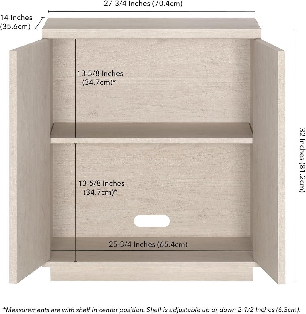 Henn&Hart Alston Accent Cabinet, 28" Wide, Alder White
