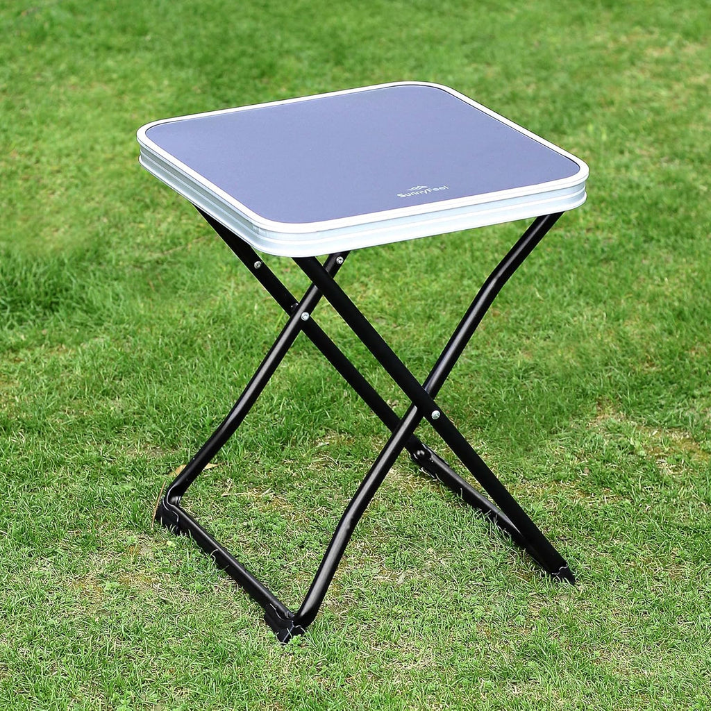 SUNNYFEEL 3 in 1 Folding Camping Table, Stool, and Footrest, Lightweight Portable up to 300 LBS, Easy to Carry for Beach, Fishing, Trip, Picnic, Lawn, Concert Outdoor
