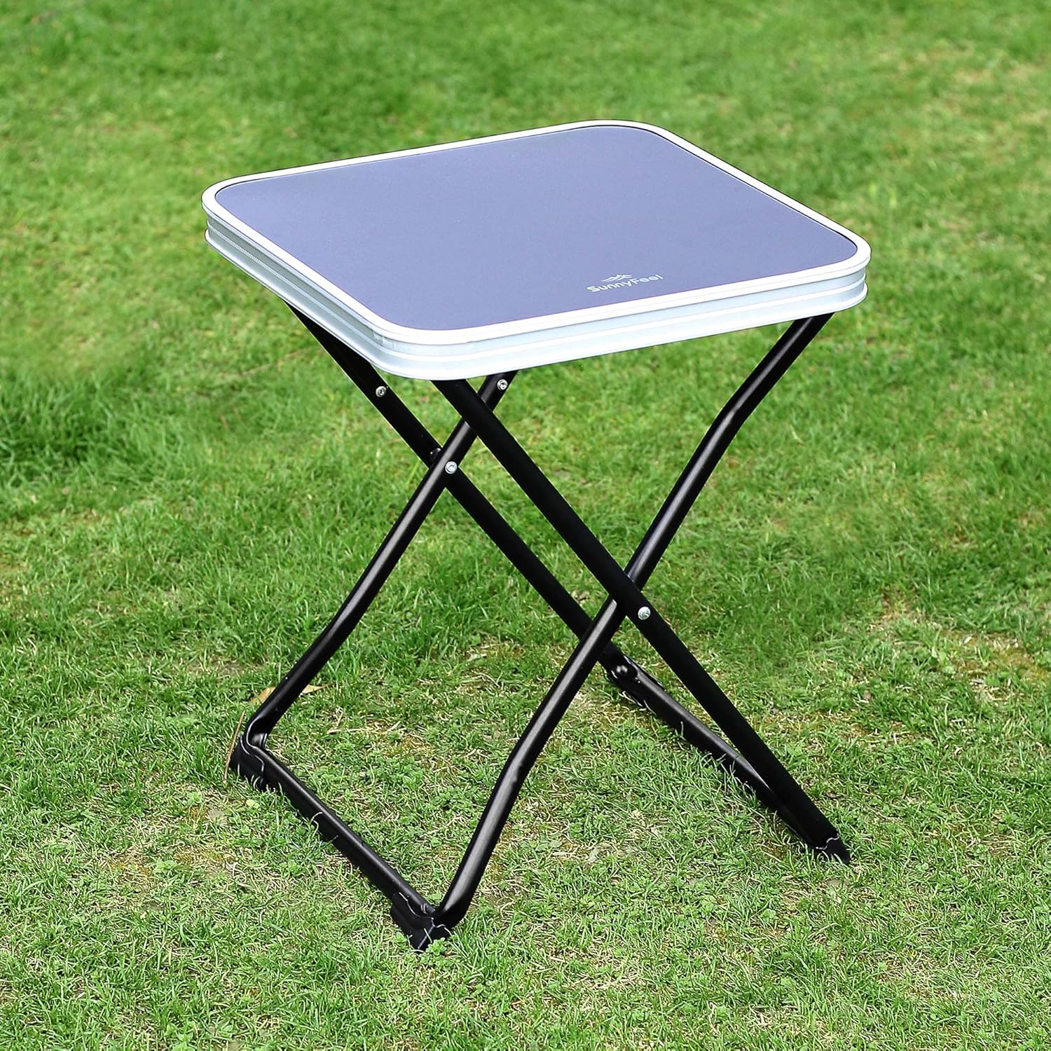 SUNNYFEEL 3 in 1 Folding Camping Table, Stool, and Footrest, Lightweight Portable up to 300 LBS, Easy to Carry for Beach, Fishing, Trip, Picnic, Lawn, Concert Outdoor